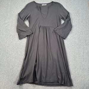 Michael Stars 3/4 Sleeve Babydoll Dress Women's One Size Gray V-Neck Jersey